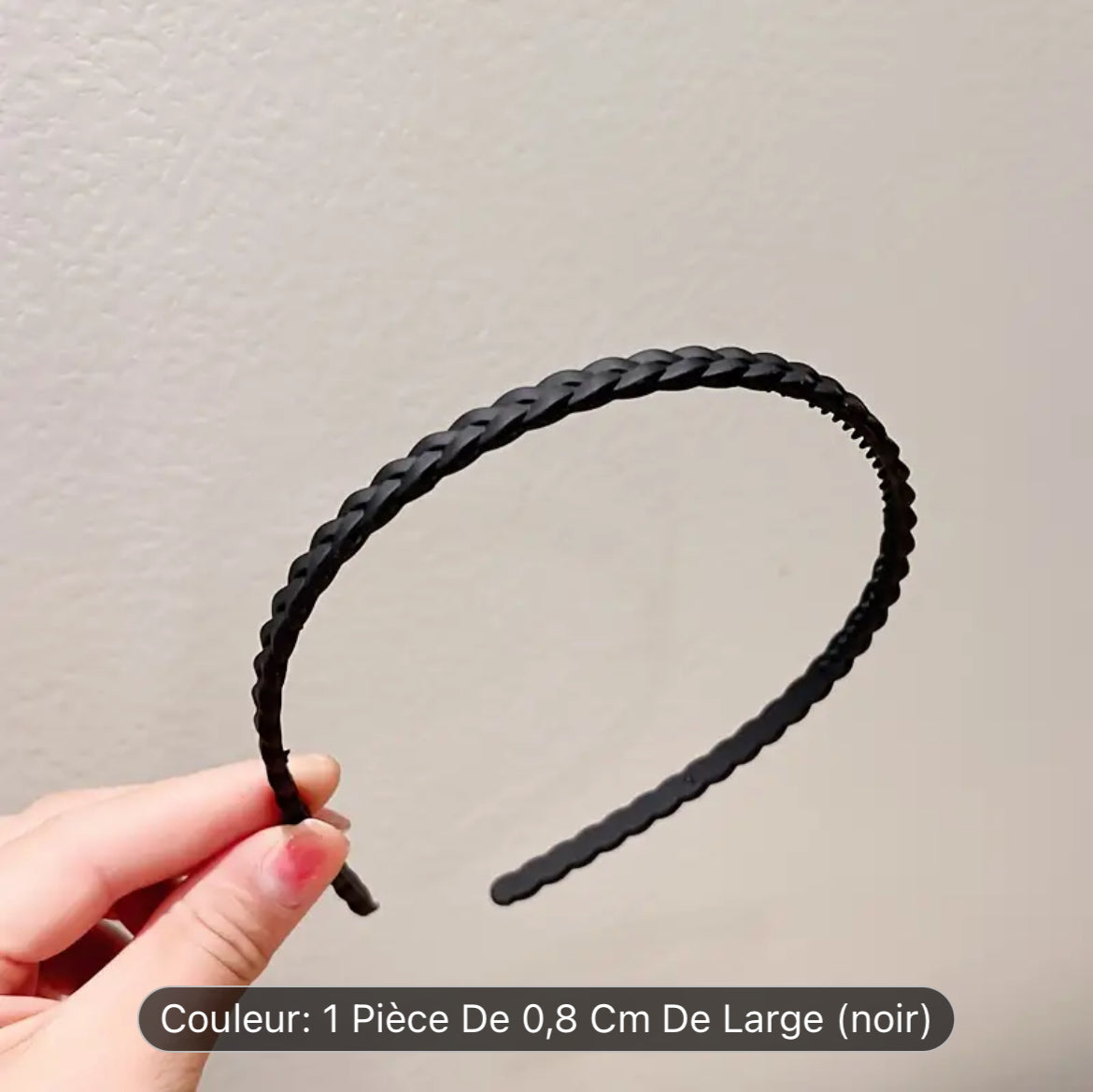 عصابة رأس مضفرة غير قابلة للانزلاق بتصميم بسيط، قطعة واحدة