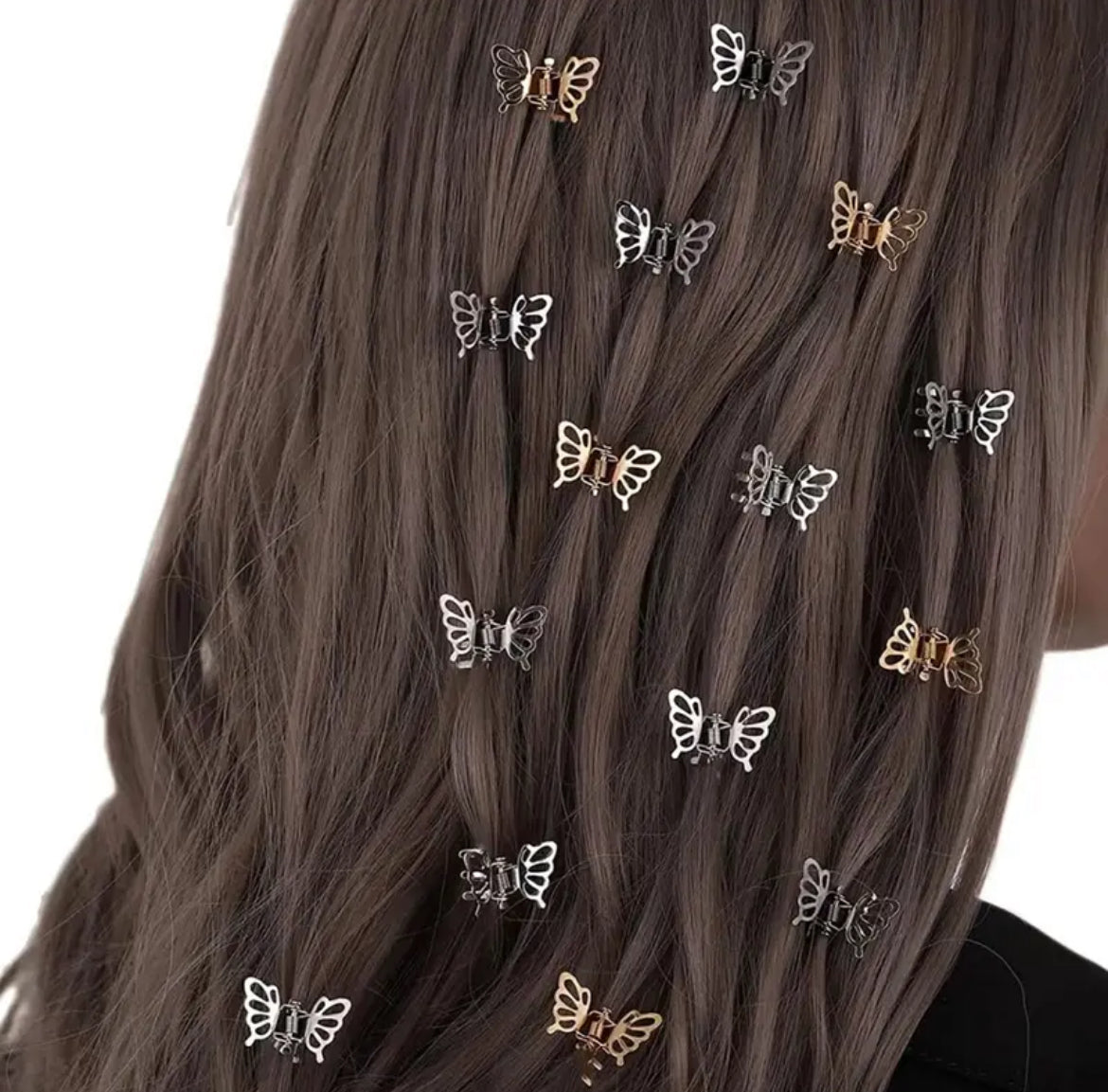 Mini Métal Papillon Pince À Cheveux Anneaux De Cheveux Dreadlock Tresse Cheveux 6Pcs