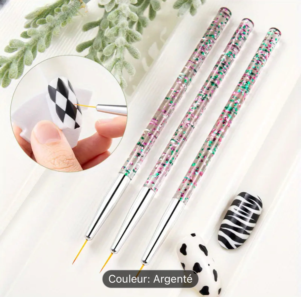 Pinceau De Peinture Acrylique Pour Nail Art Design De Fleurs Et De Rayures Stylo De Dessin Diy Outil De Manucure