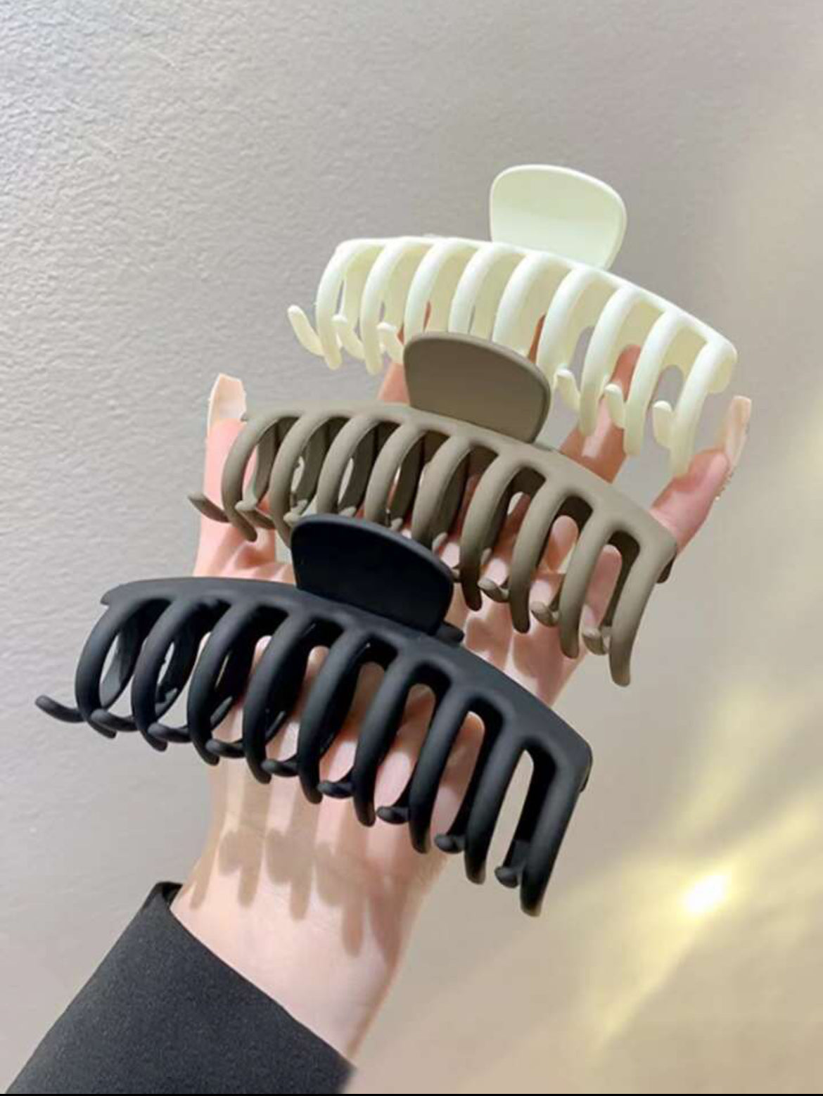 مشبك شعر كبير على شكل مخلب - مشبك واحد مانع للانزلاق وقوي الإمساك