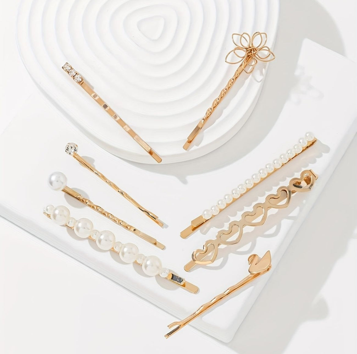 8 Pièces Fausses Perles Pince À Cheveux