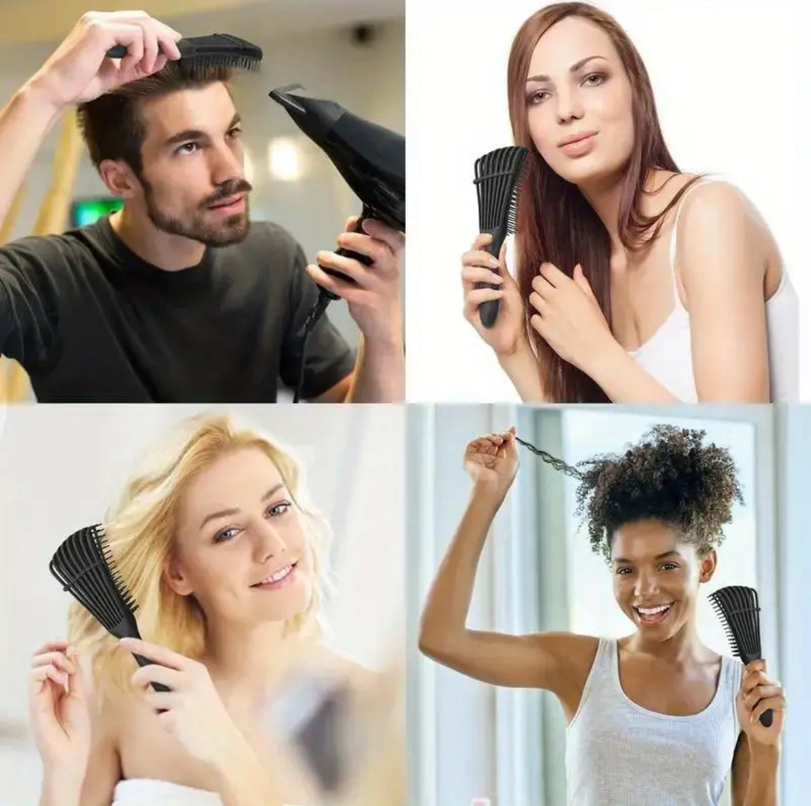 Brosse Anti-Nœuds Yaowithsu Peigne Démêlant 8 Griffes Pour Cheveux Secs Ou Mouillés