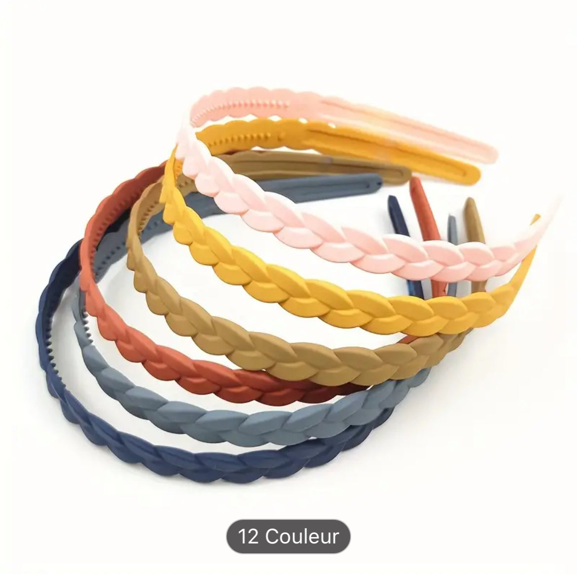 عصابة رأس مضفرة غير قابلة للانزلاق بتصميم بسيط، قطعة واحدة