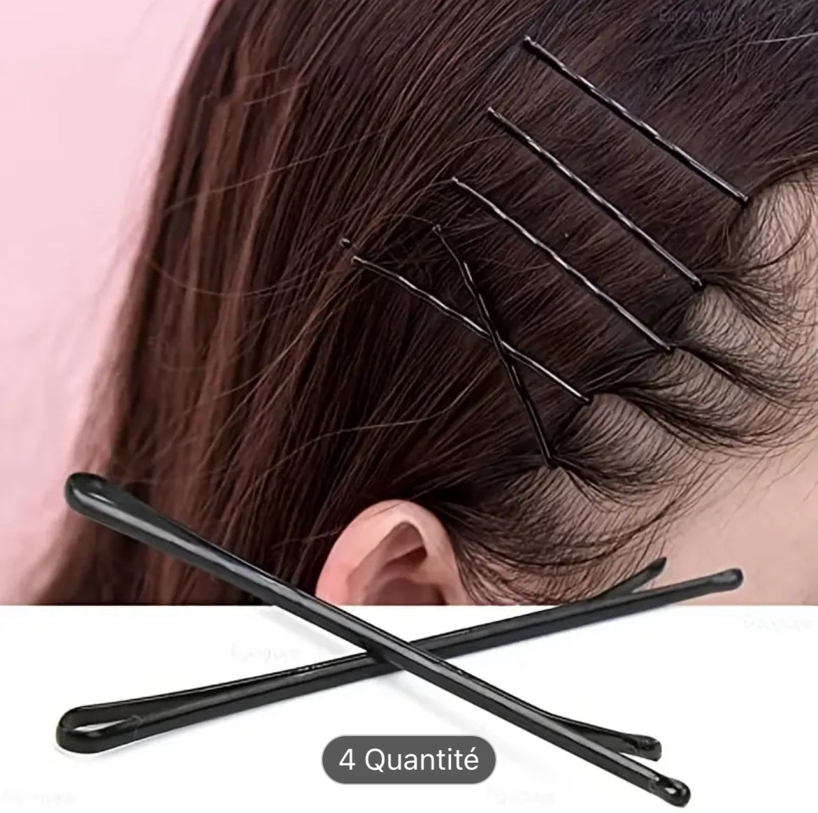 دبابيس شعر سوداء أنيقة، مشابك كعكة، 20 قطعة