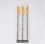 Pinceau De Peinture Acrylique Pour Nail Art Design De Fleurs Et De Rayures Stylo De Dessin Diy Outil De Manucure