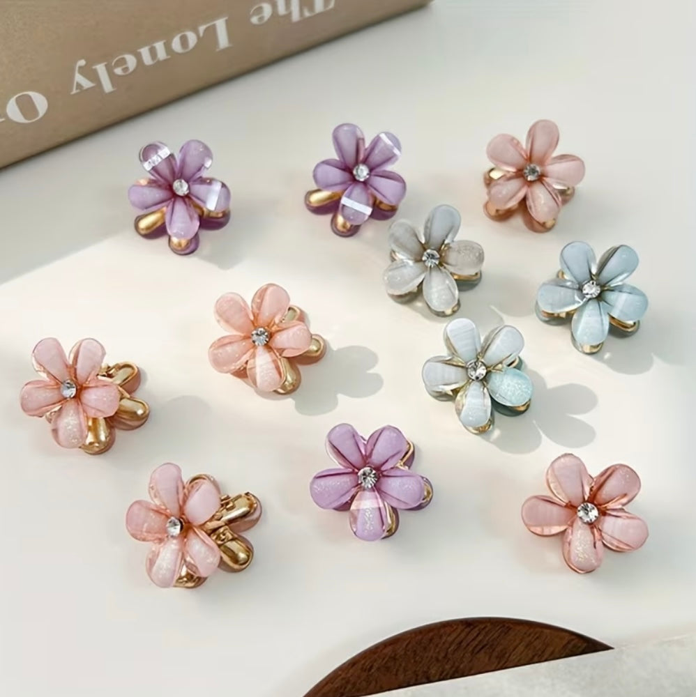 11pcs Pince À Cheveux Fleur Élégante