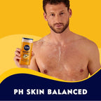 جل الاستحمام نيفيا للرجال 3 في 1، غسول للجسم، يعزز الطاقة لمدة 24 ساعة، غني بالكافيين وتركيبة قابلة للتحلل الحيوي