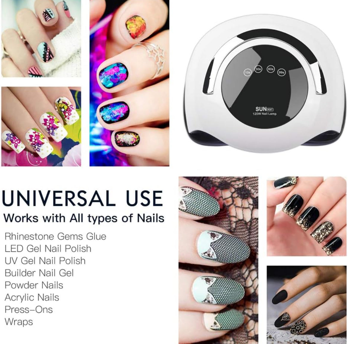 مصباح أظافر احترافي 36 مصباح ليد 126 واط مصباح ليد بالأشعة فوق البنفسجية