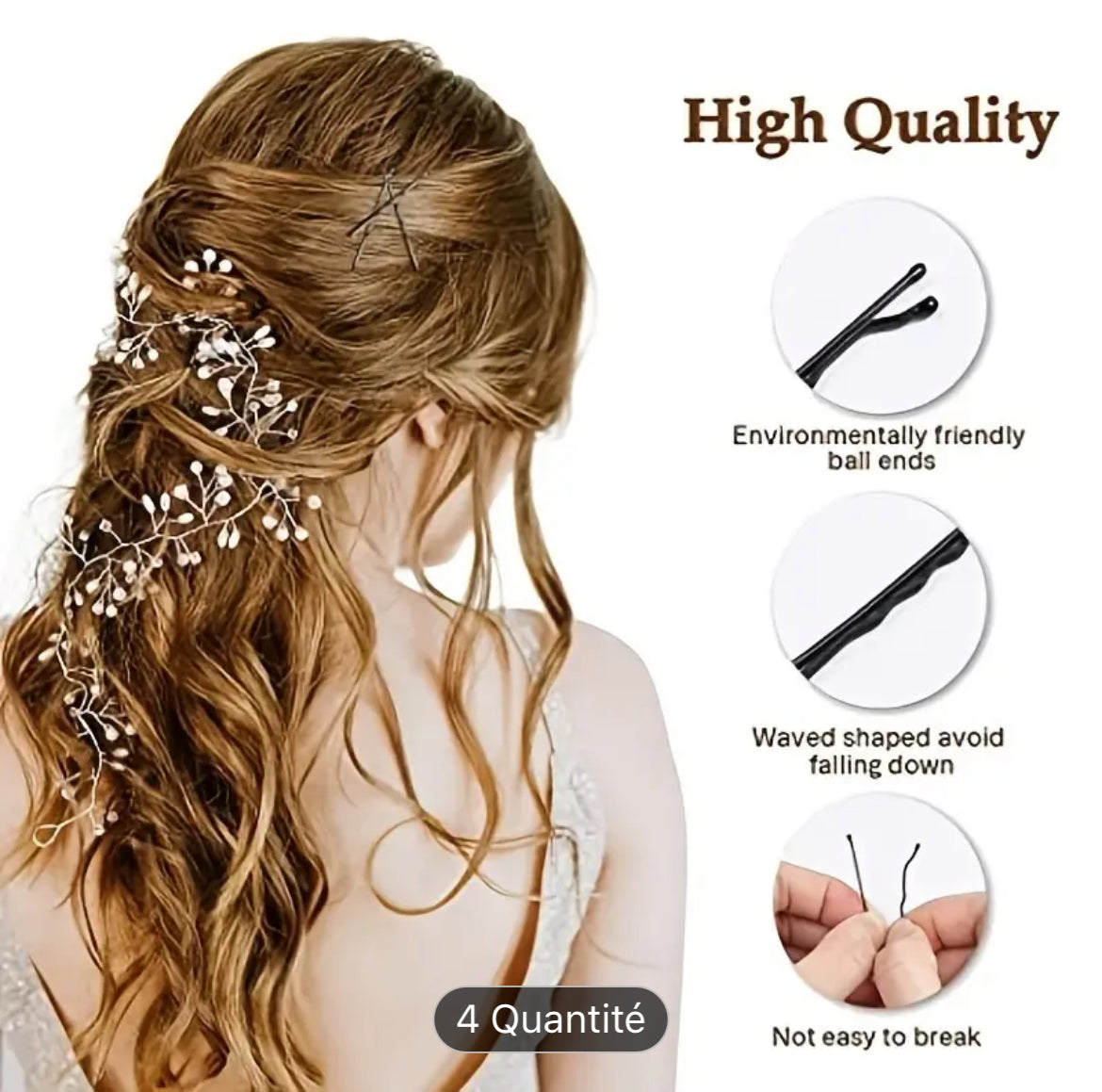 Épingles à cheveux noires élégantes 20pcs