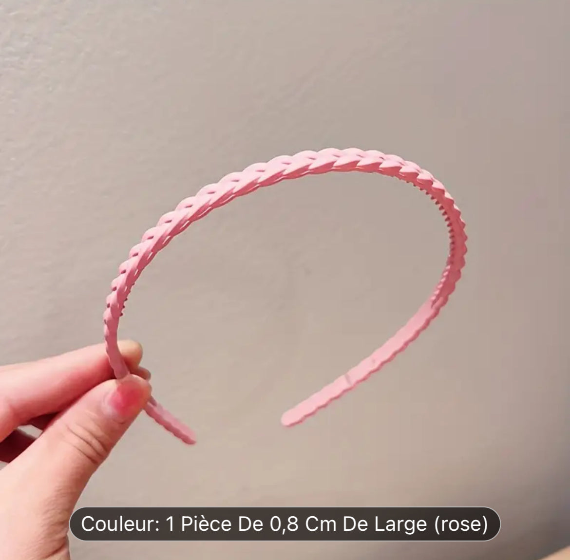 عصابة رأس مضفرة غير قابلة للانزلاق بتصميم بسيط، قطعة واحدة