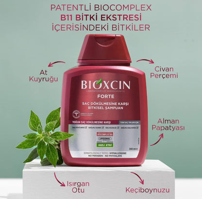 Bioxcin Shampooing pour la perte de cheveux forte - pour femme et homme