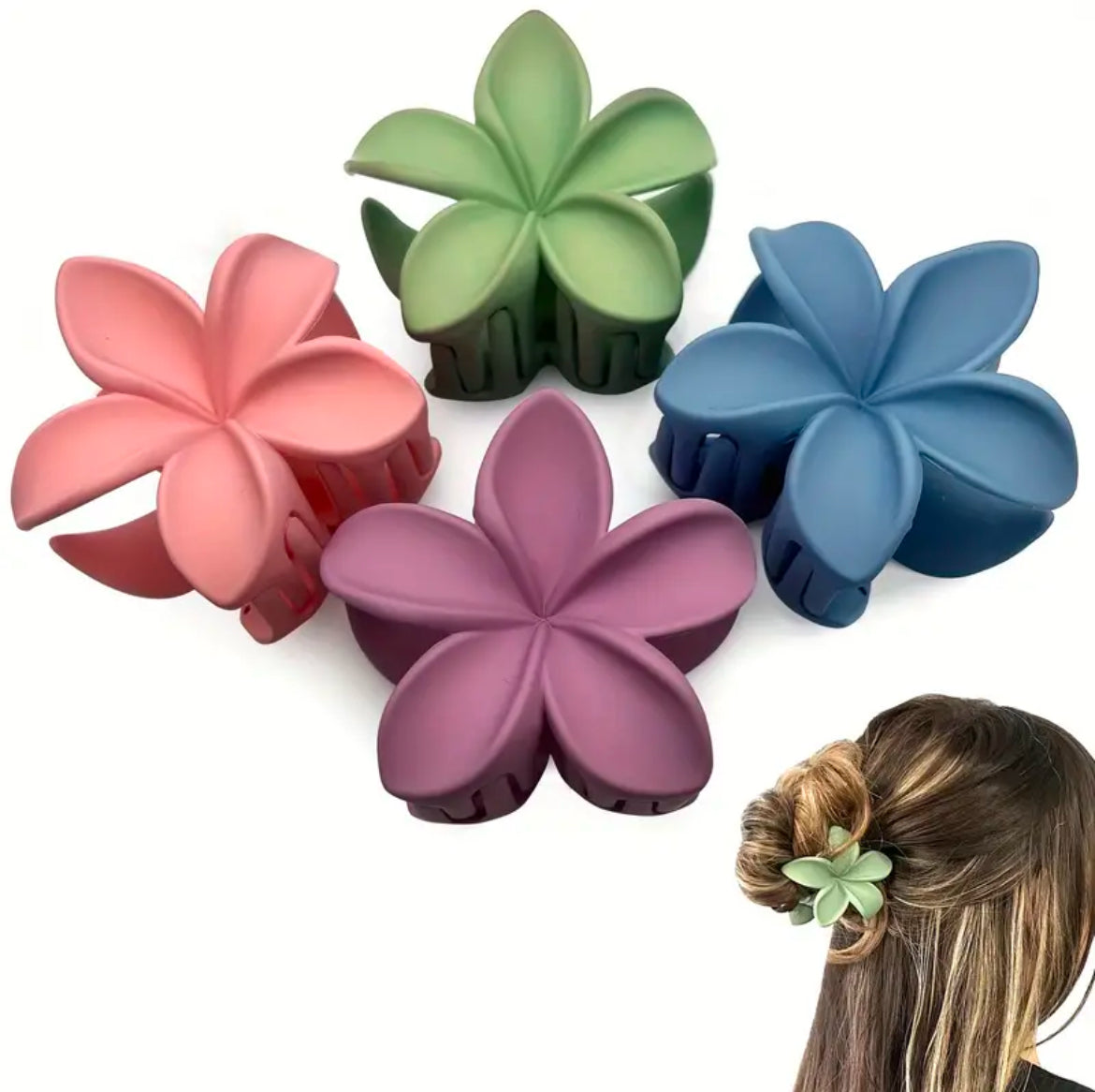 Pince À Cheveux Fleur Pince À Cheveux Fleur Rose 1 Pièce