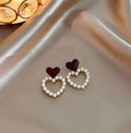Boucles D’Oreilles Cœur Perlé Élégantes