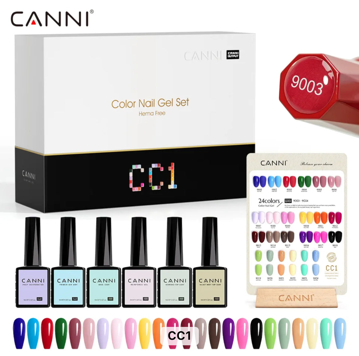 مجموعة طلاء أظافر جل شبه دائم من كاني Cc1-Cc7، 24 لونًا، طلاء جل مقاوم للأشعة فوق البنفسجية والضوء، 9 مل