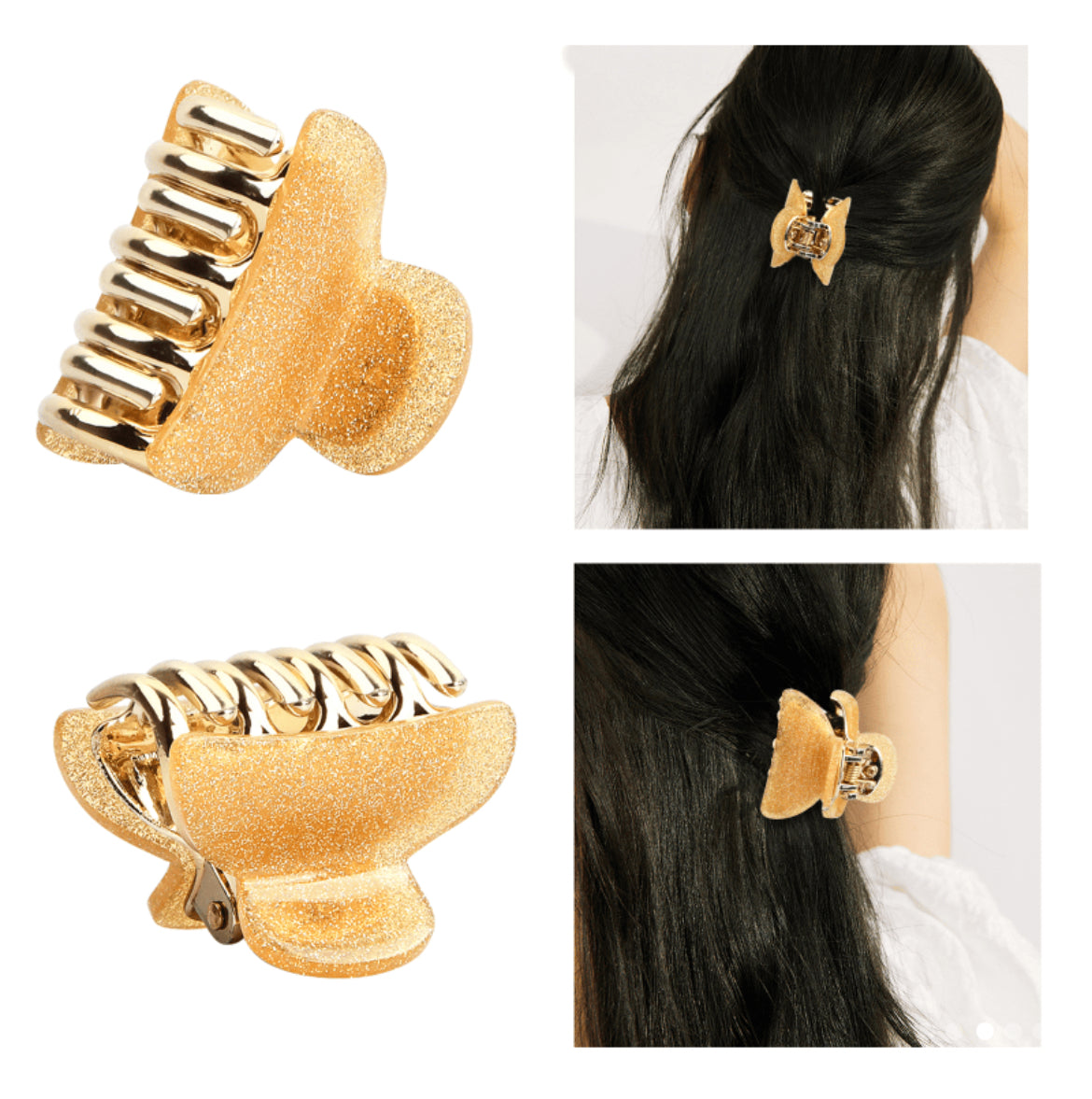 مشبك شعر صغير من قطعة واحدة، مشبك شعر من الأكريليك، مشبك شعر للبنات والنساء، إكسسوارات شعر بلون واحد