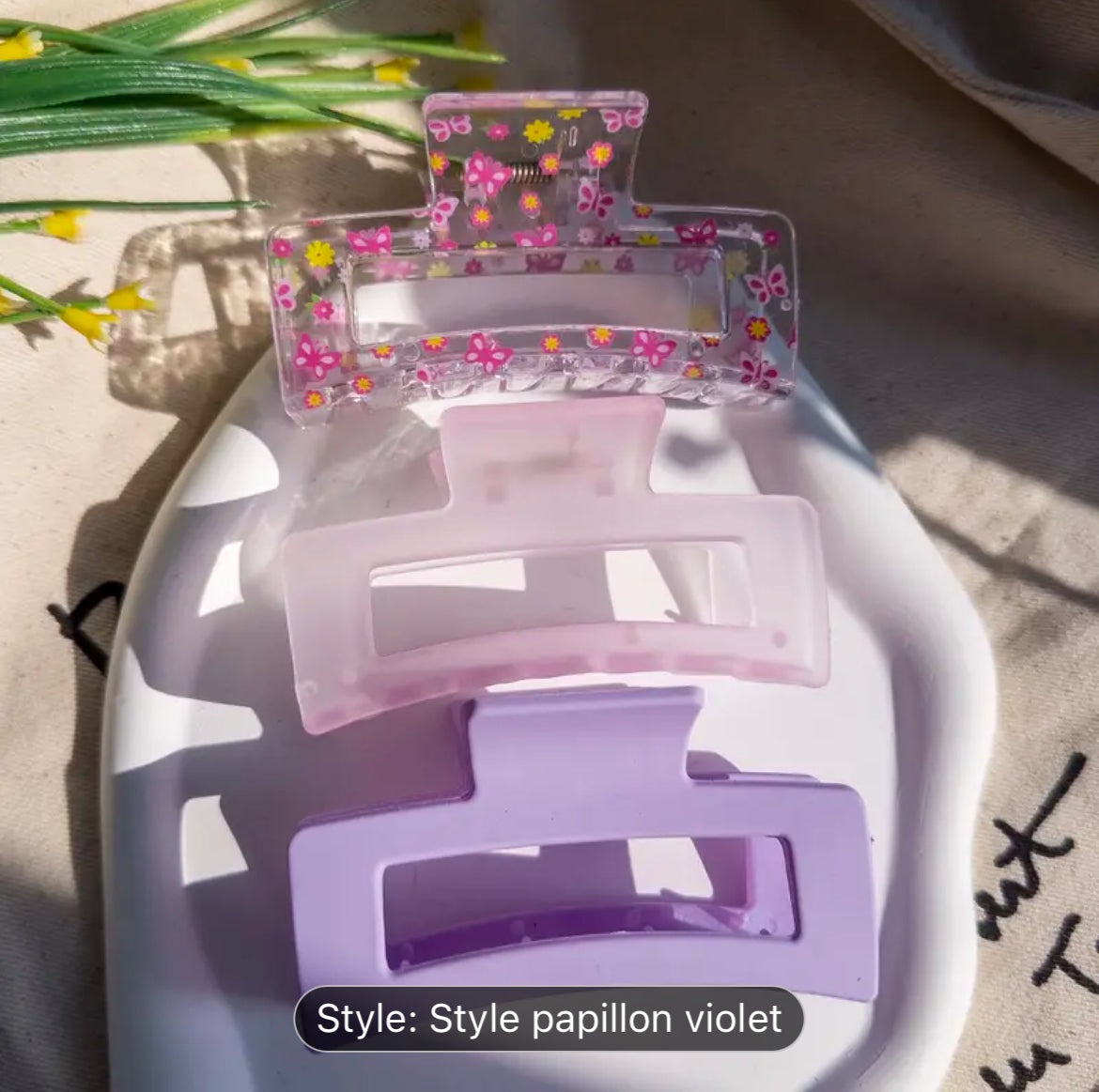 Barrette Chic À Imprimé Papillon & Floral - Style Y2K Doux