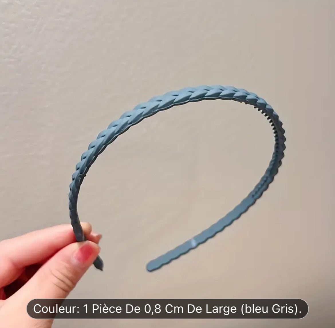 عصابة رأس مضفرة غير قابلة للانزلاق بتصميم بسيط، قطعة واحدة