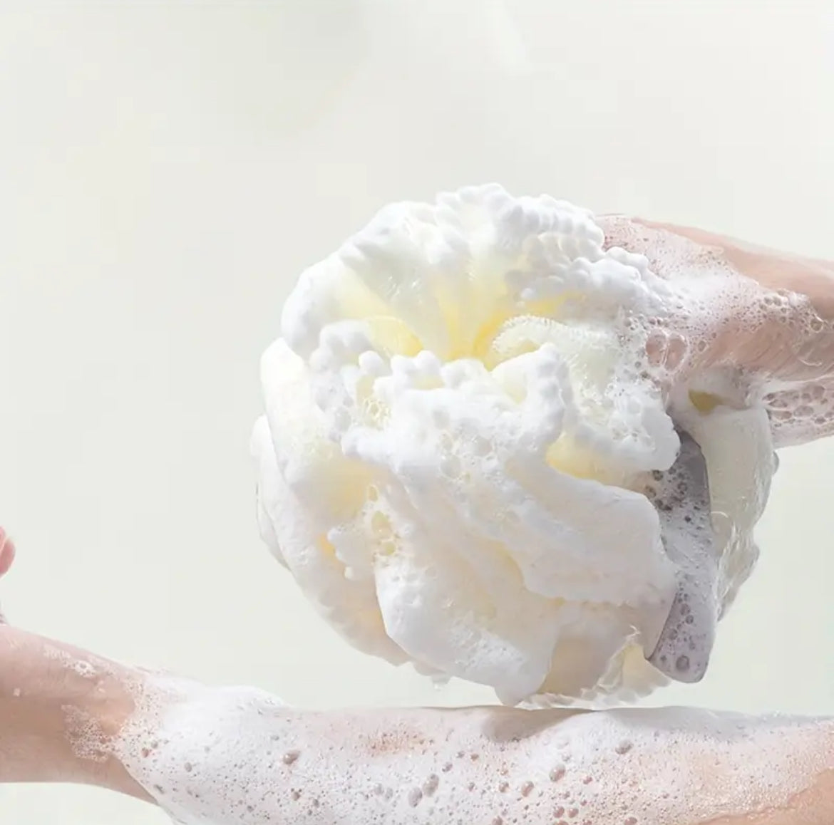 إسفنجات دانتيل فائقة التقشير، ربطة شعر مع رغوة وفيرة، قطعة واحدة