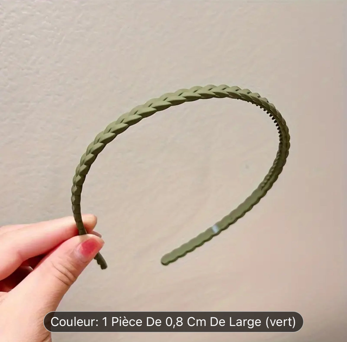 عصابة رأس مضفرة غير قابلة للانزلاق بتصميم بسيط، قطعة واحدة