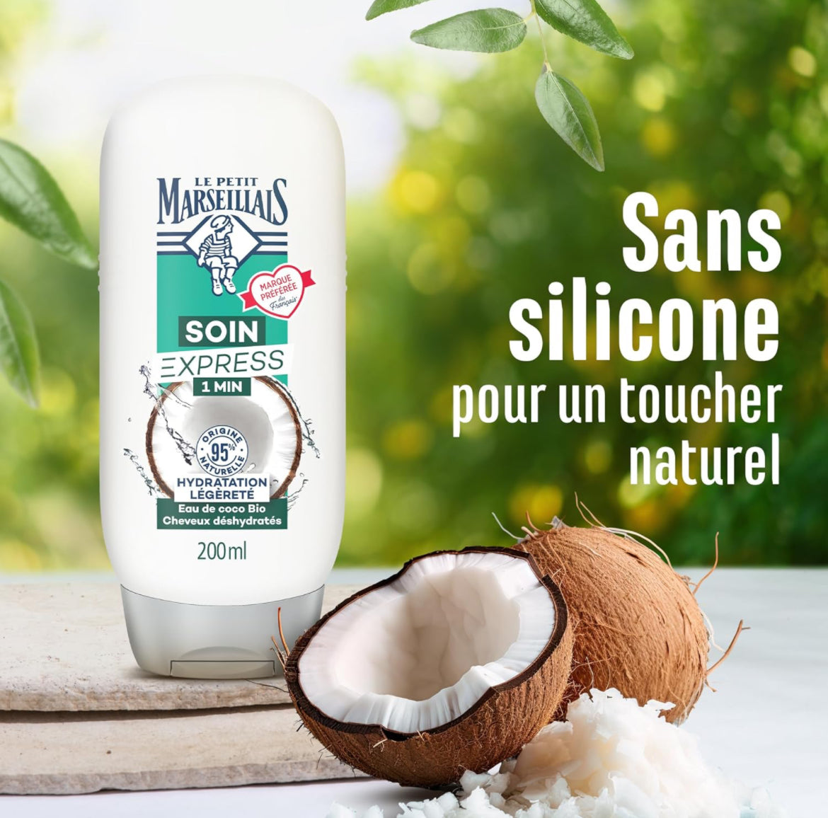 بلسم Le Petit Marseillais Express Care 1 دقيقة ترطيب خفيف وماء جوز الهند العضوي