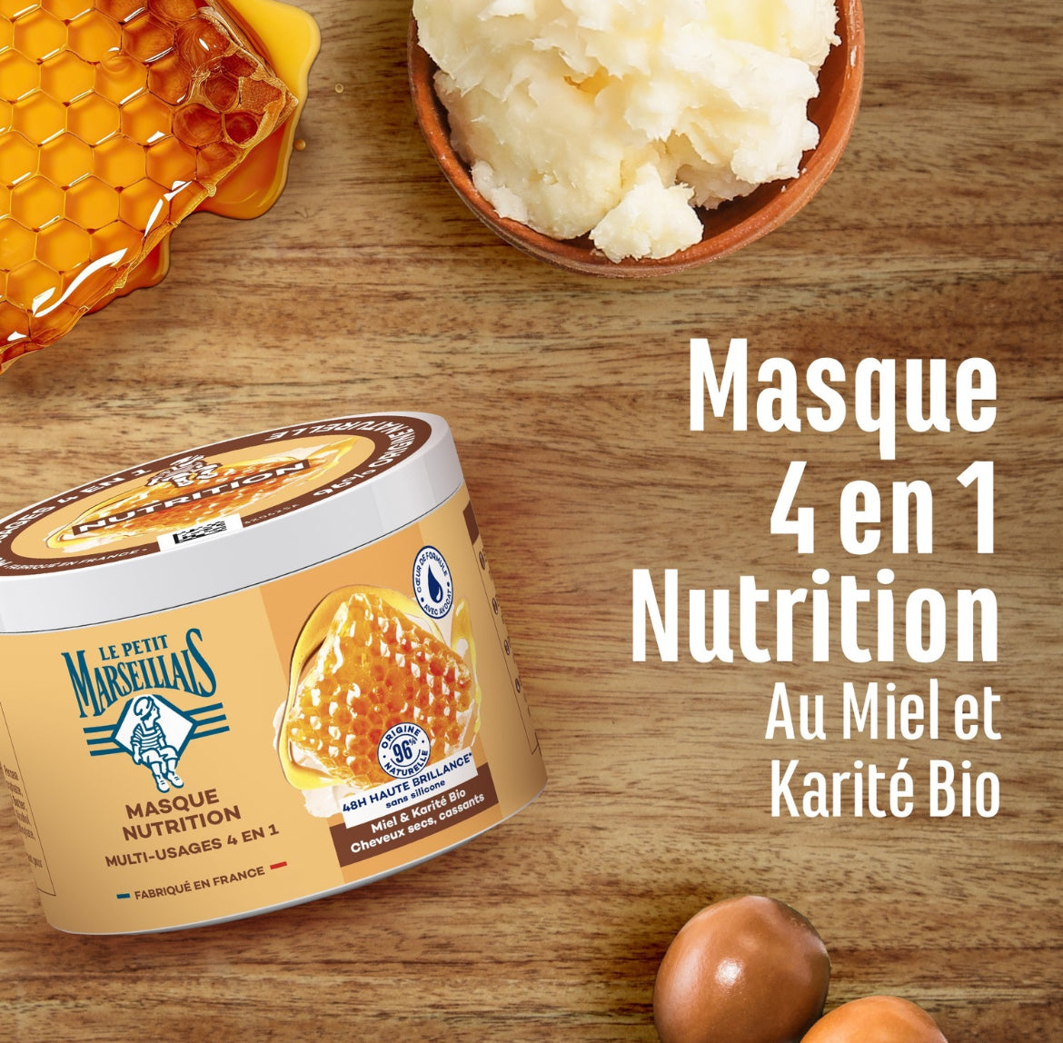 قناع التغذية 4 في 1 من لو بوتي مارسييه مع العسل البروفنسالي وزبدة الشيا العضوية