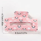 مشبك شعر كبير بنمط مستطيل، مشبك شعر مجوف على شكل مخلب سمكة قرش للنساء