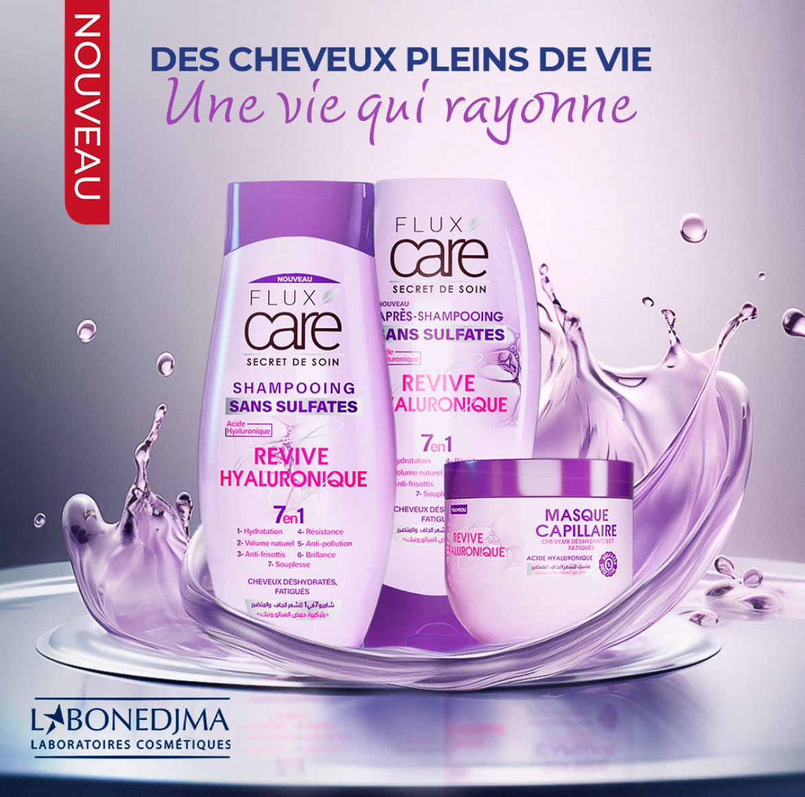 Flux Care Après Shampoing Revive Hyaluronque 7en1 Cheveux Déshydratés Fatigués