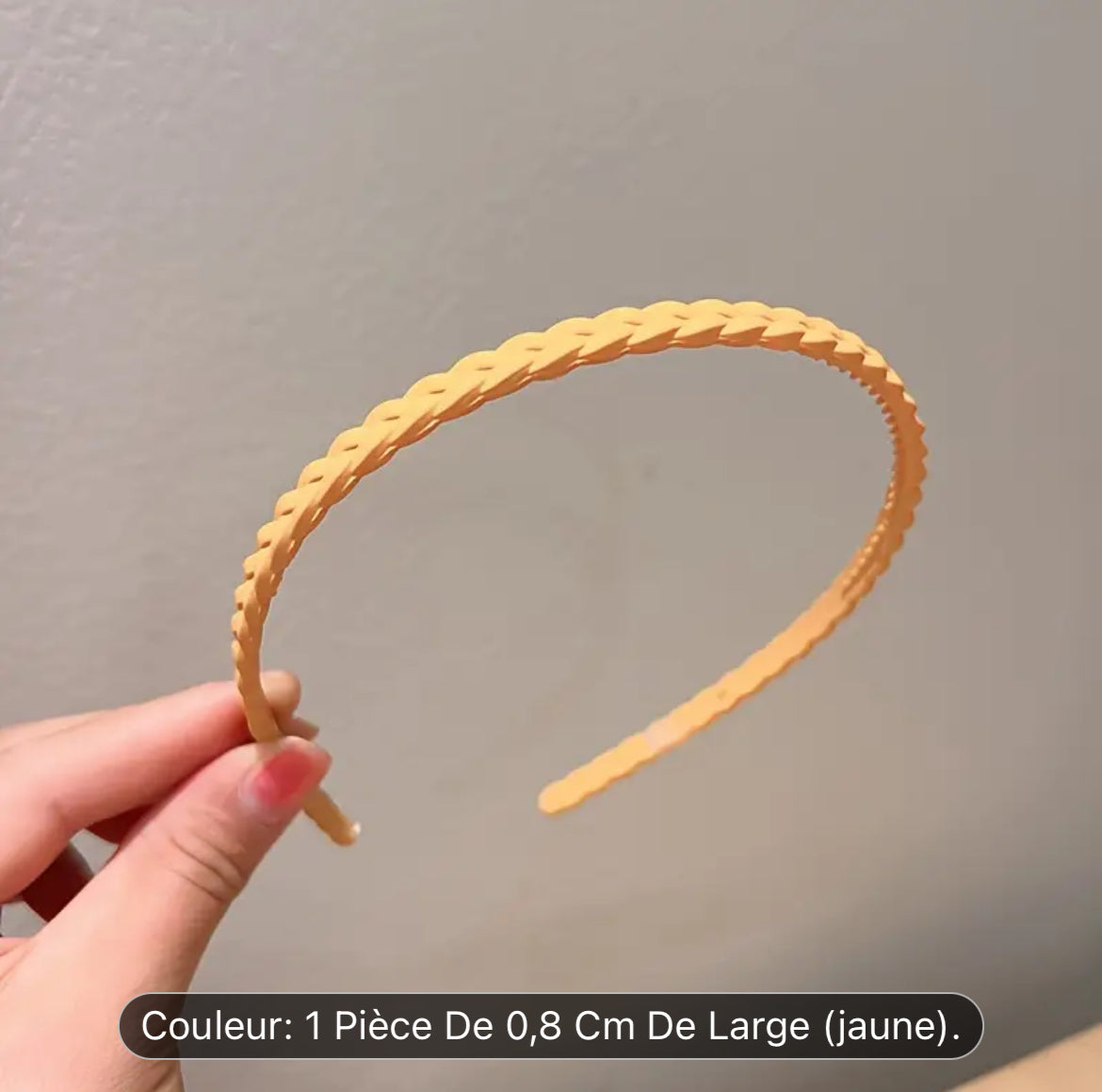 عصابة رأس مضفرة غير قابلة للانزلاق بتصميم بسيط، قطعة واحدة