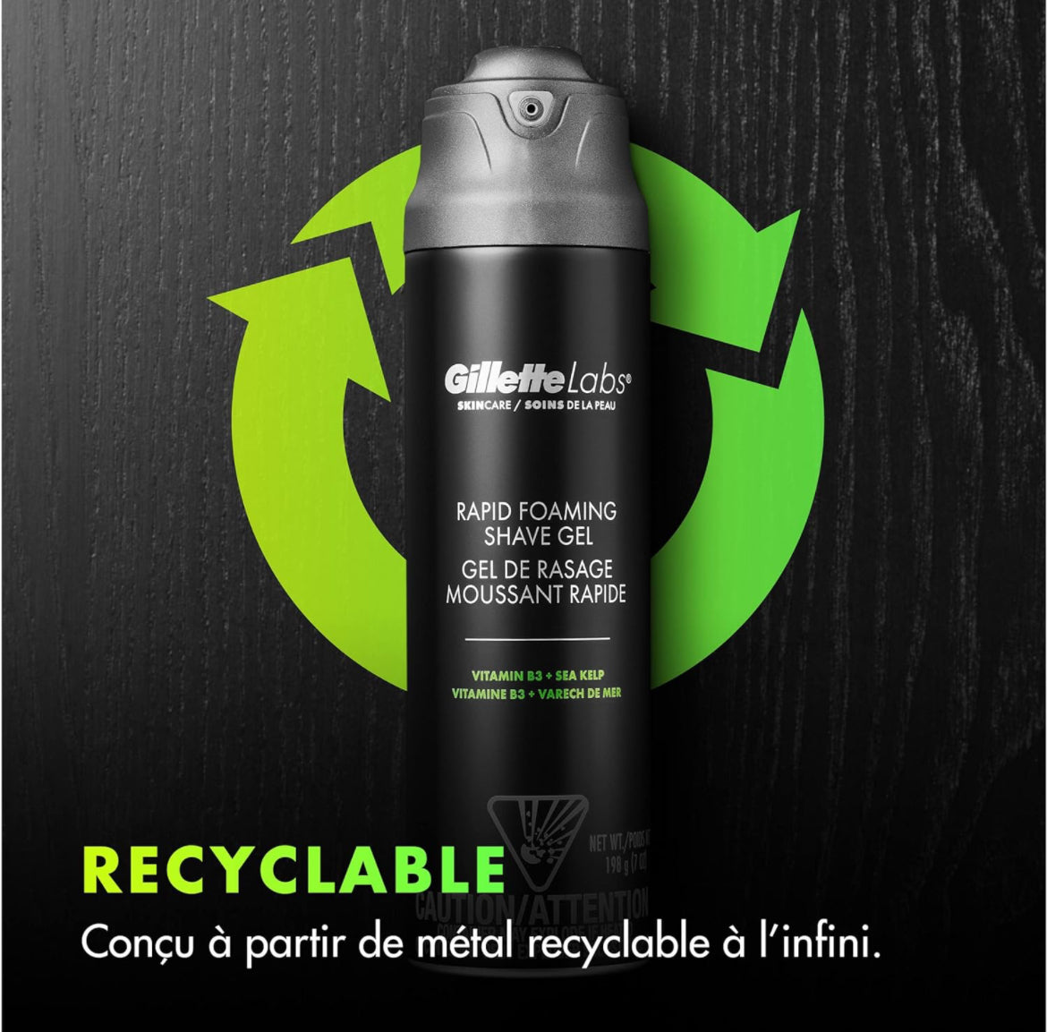 جل حلاقة جيليت لابس لرغوة سريعة، من جيليت، جل حلاقة للرجال، 198 مل