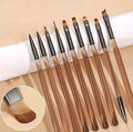 9 Pièces Uv Gel Nail Art Brosse Acrylique Dessin Peinture Ligne Française/Fleur