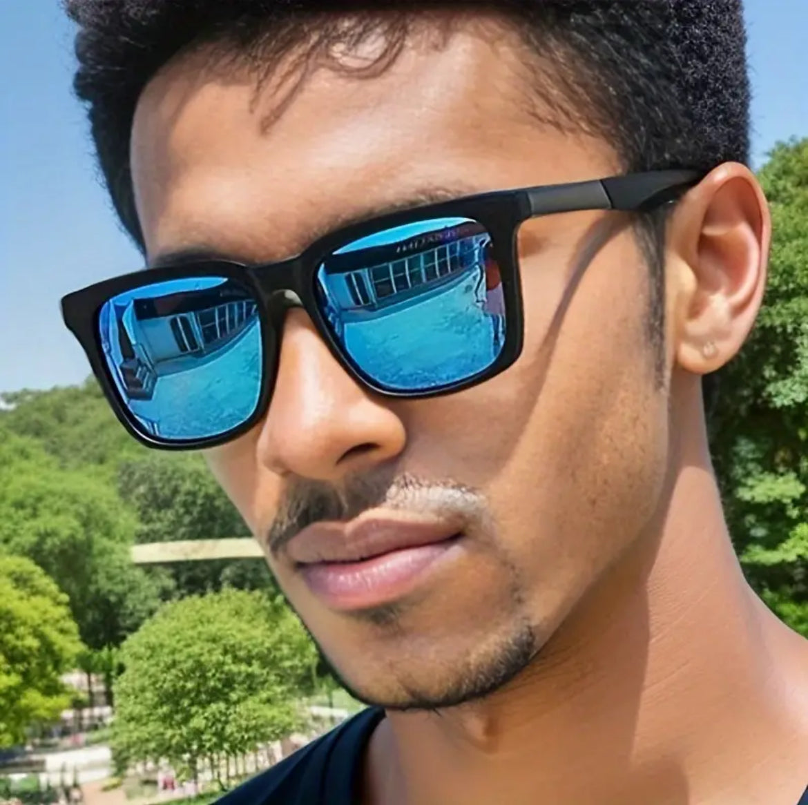 Lunettes De Mode Pour Hommes - Monture Carrée Large Avec Protection Uv Pour La Pêche & Style Urbain