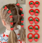 Élastique À Cheveux Enfant – Motif Fraise Ou Cerise
