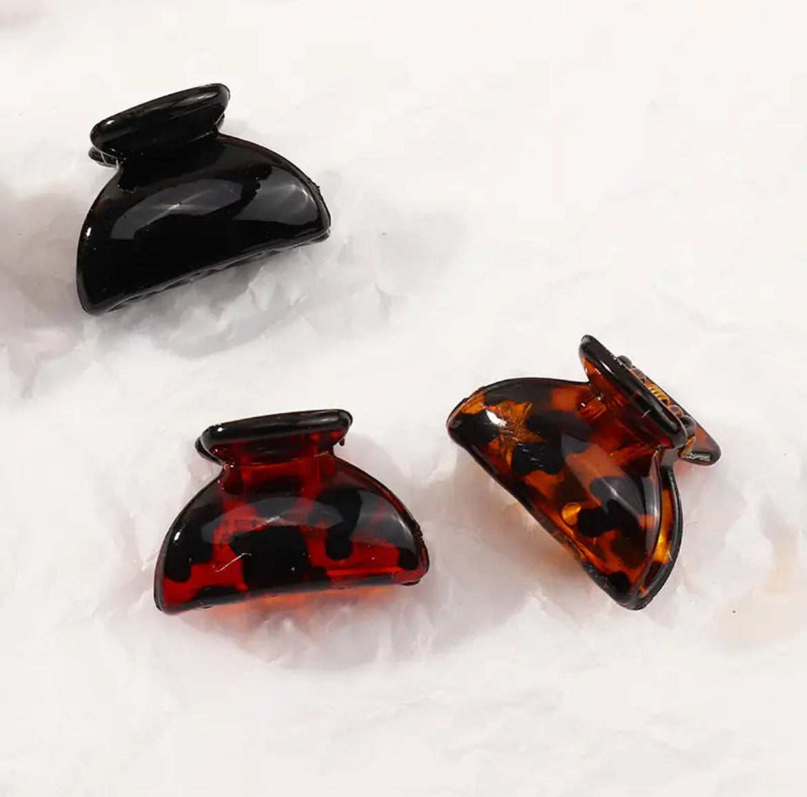 6 قطع من مشابك الشعر الصغيرة ذات الملمس غير اللامع وقوس المخلب