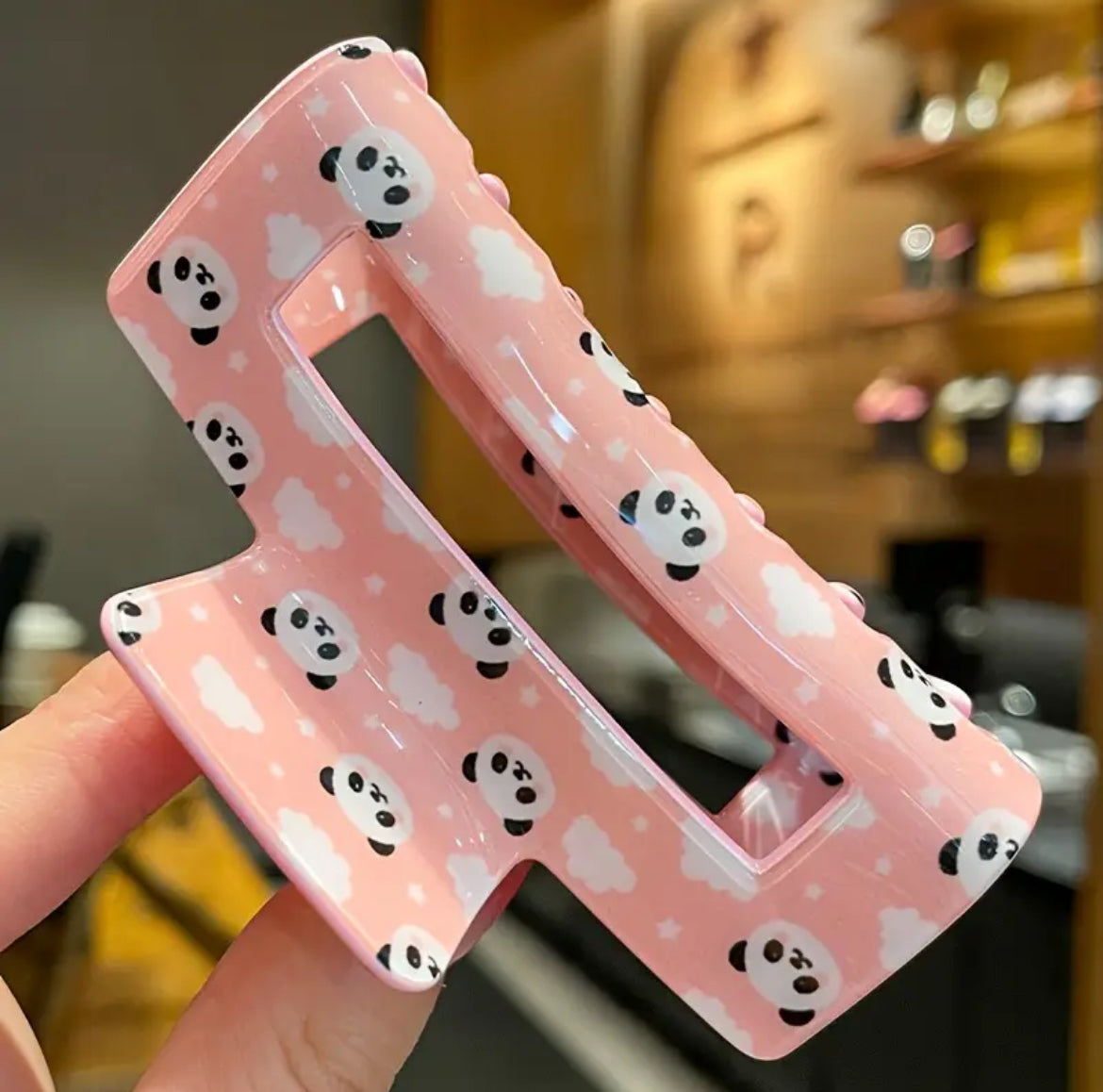 مشبك شعر كبير بنمط مستطيل، مشبك شعر مجوف على شكل مخلب سمكة قرش للنساء