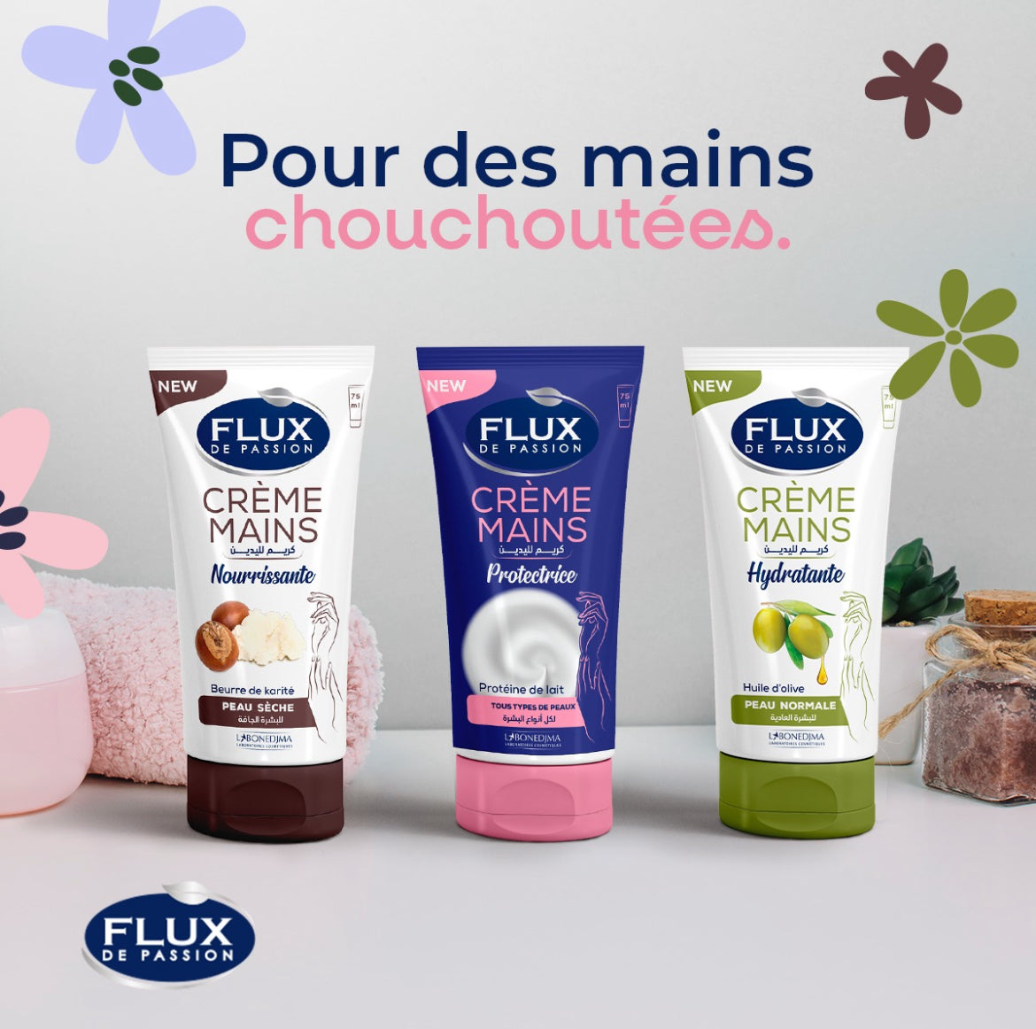 Flux De Passion Créme Mains Protectrice Protéine de Lait Tous Types De Peaux