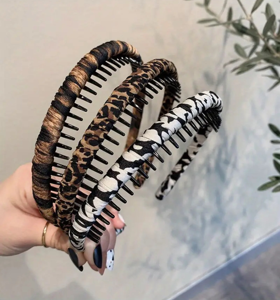 Serre-Tête Bandeau Antidérapant Imprimé Léopard Boho-Chic Pour Femmes Serre Tête