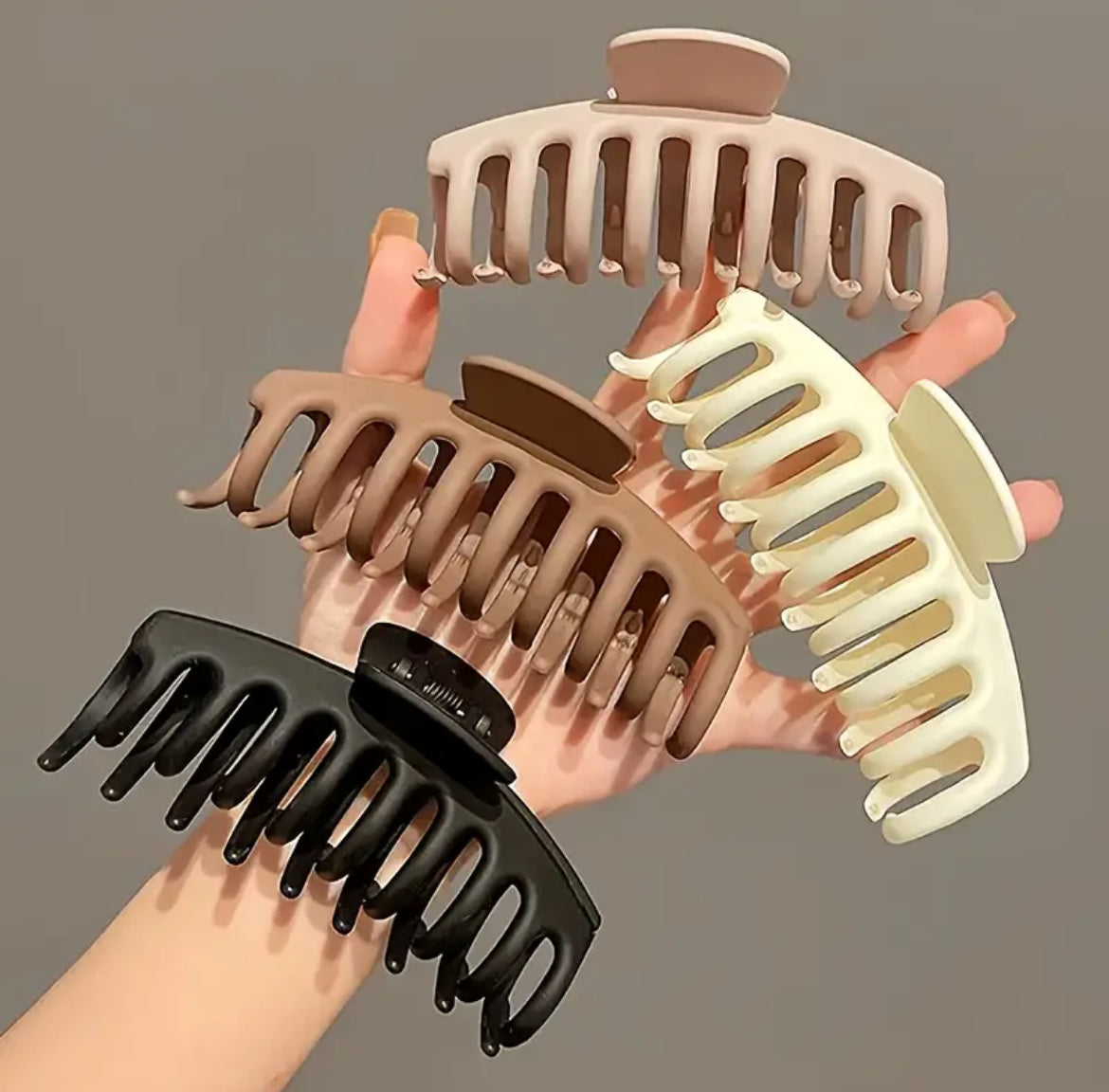 مشبك شعر كبير على شكل مخلب - مشبك واحد مانع للانزلاق وقوي الإمساك