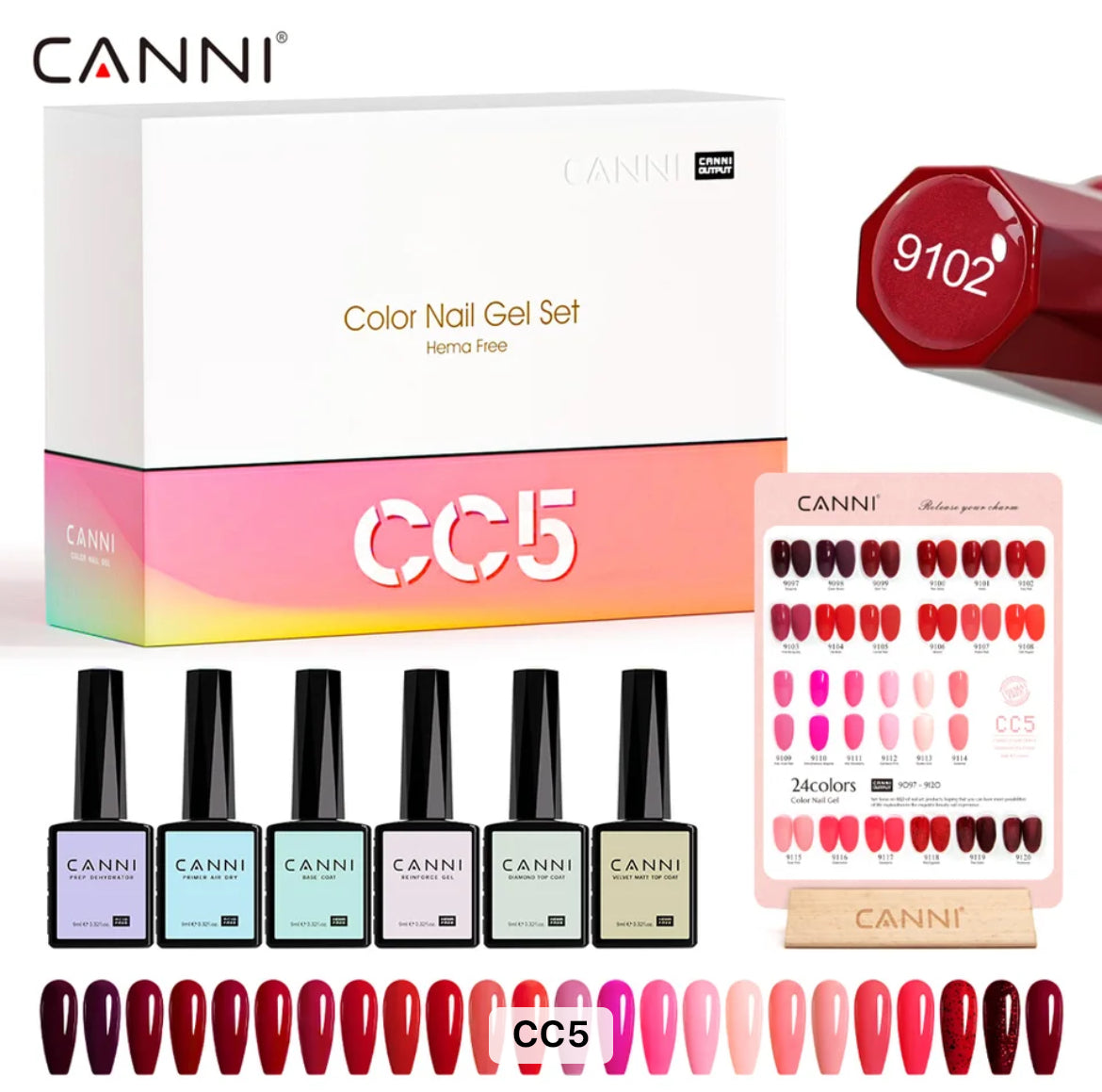 مجموعة طلاء أظافر جل شبه دائم من كاني Cc1-Cc7، 24 لونًا، طلاء جل مقاوم للأشعة فوق البنفسجية والضوء، 9 مل