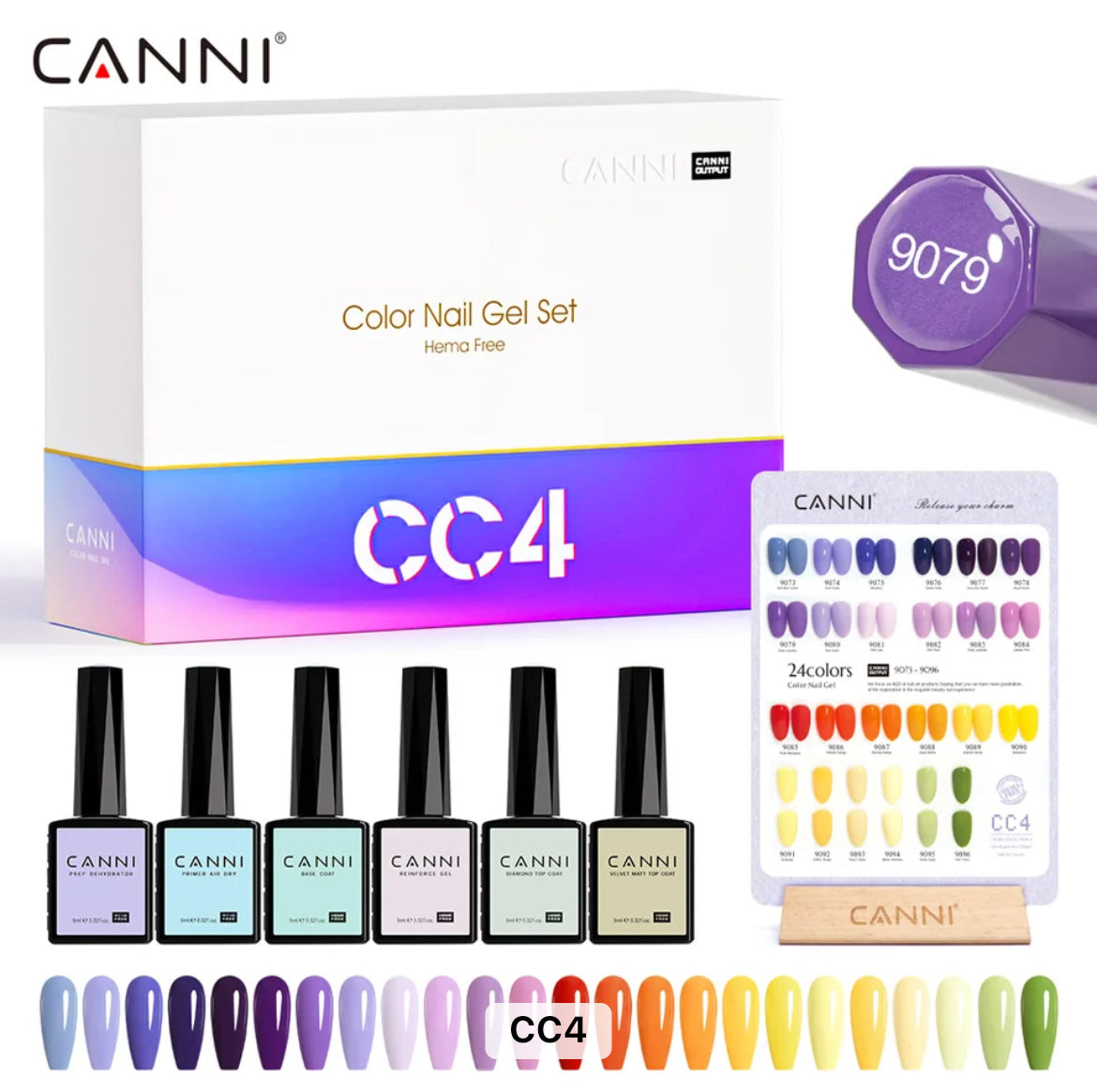 مجموعة طلاء أظافر جل شبه دائم من كاني Cc1-Cc7، 24 لونًا، طلاء جل مقاوم للأشعة فوق البنفسجية والضوء، 9 مل