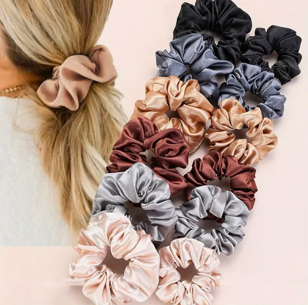 Élastique À Cheveux En Satin Élégants Chouchou Doux, Extensibles Pour Femmes Polyvalents & Confortables