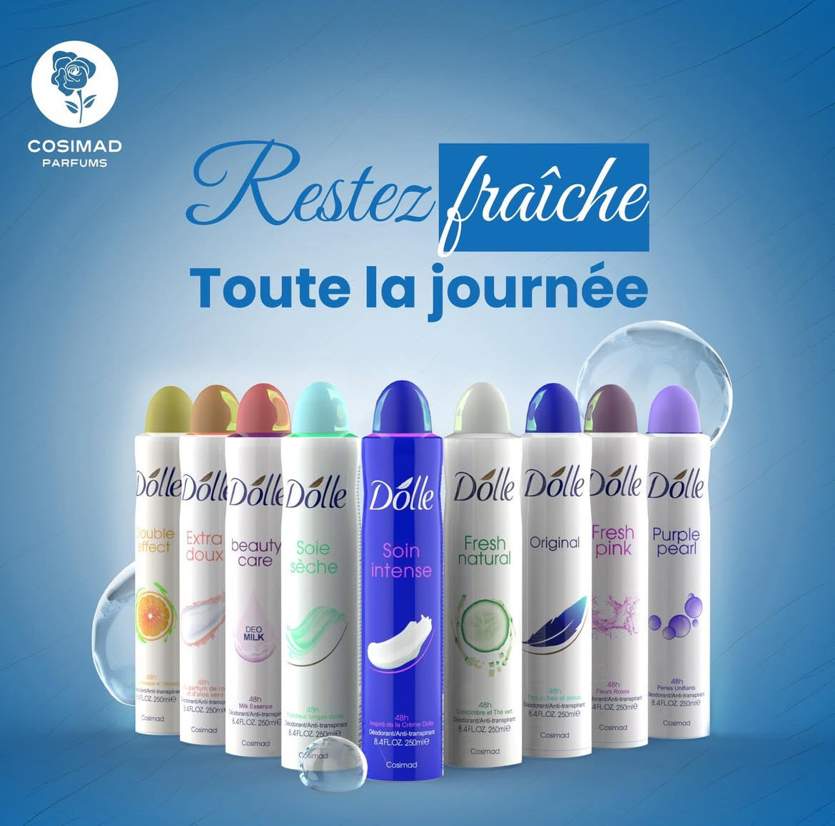 مزيل عرق دول فريش بينك برائحة الزهور الوردية يدوم 48 ساعة