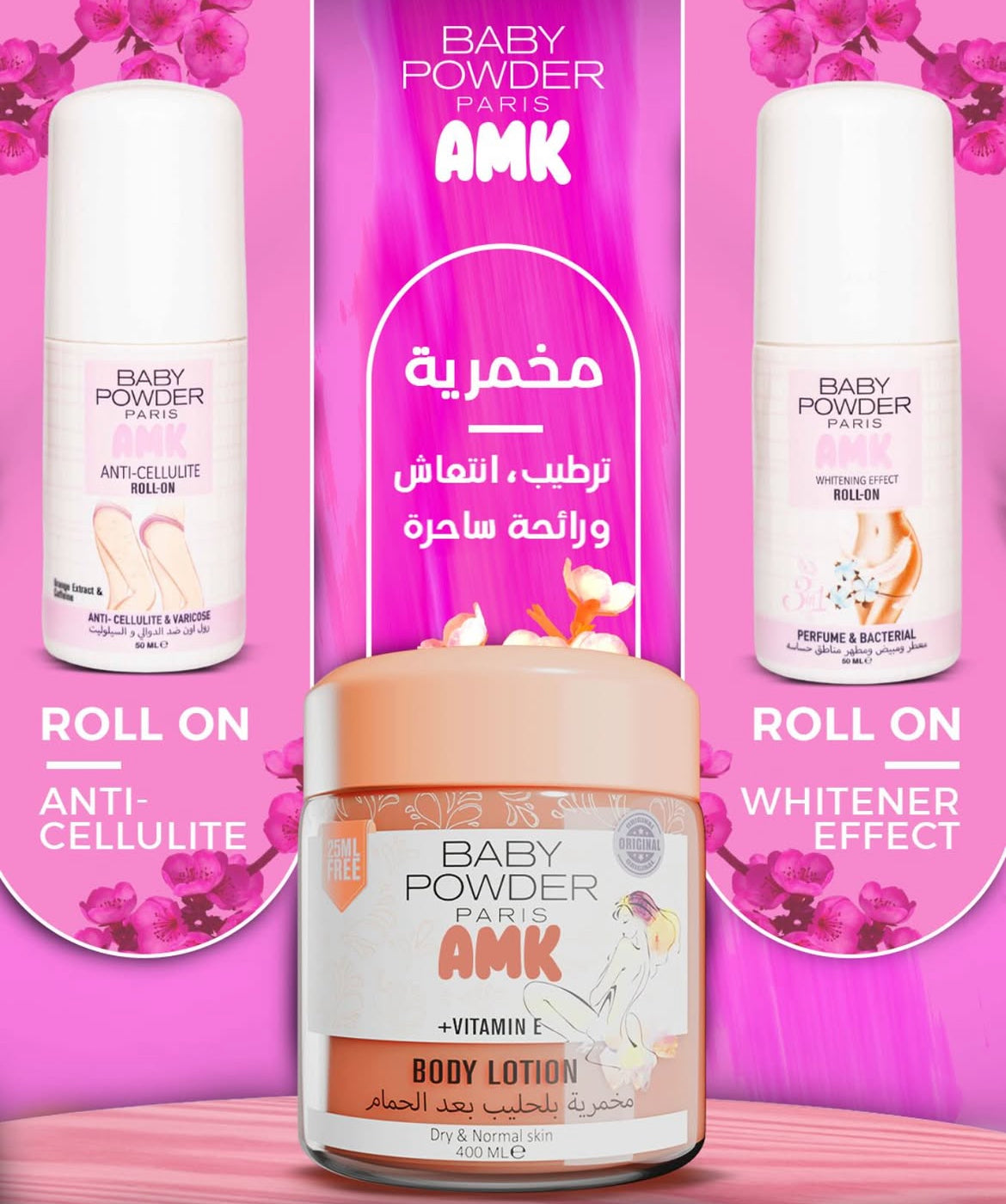 Baby Powder Paris Amk Déodorant Intime Whitening Effect Roll-On 3In1