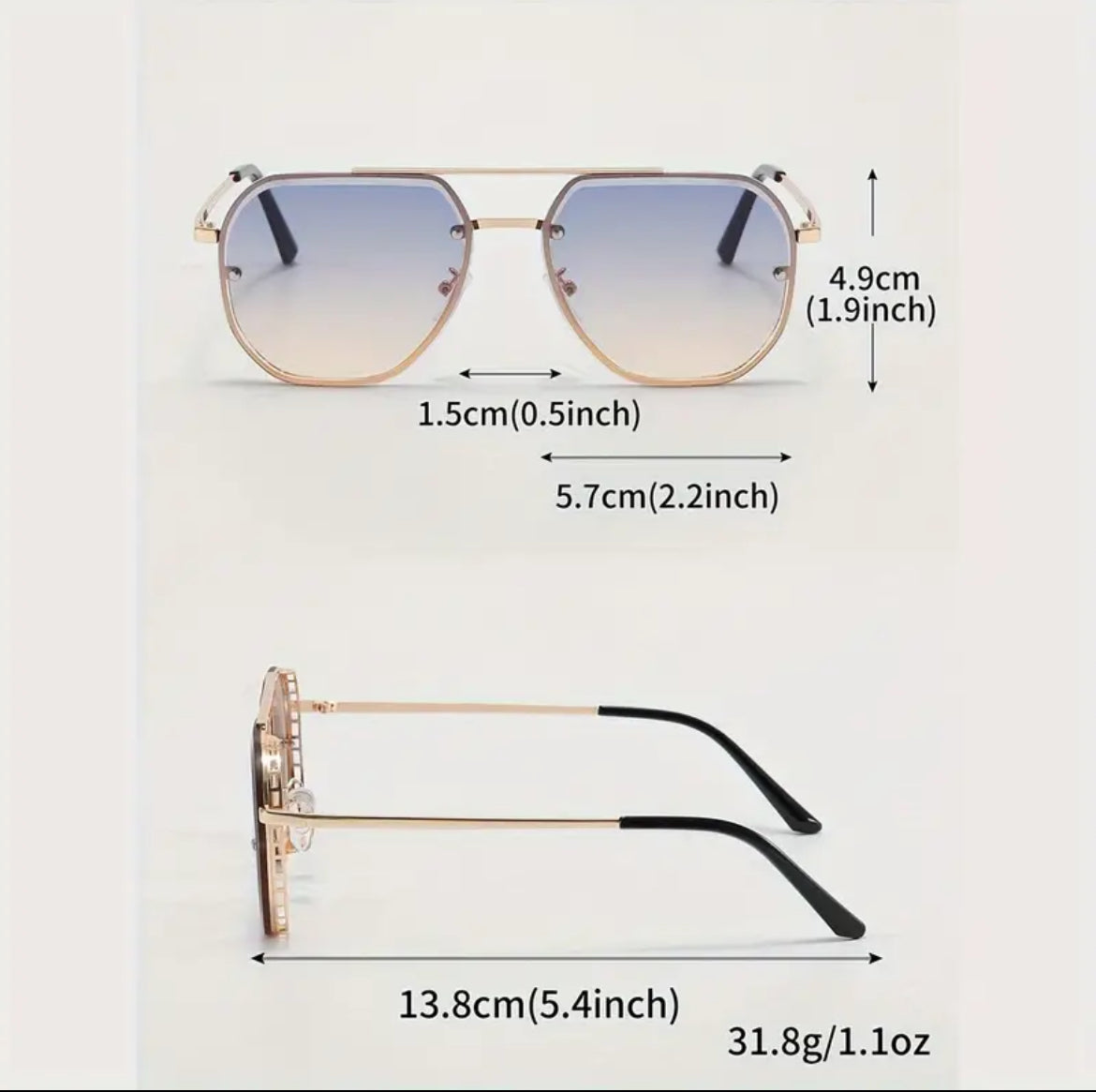 زوج من النظارات ذات التصميم الكلاسيكي المزدوج للرجال