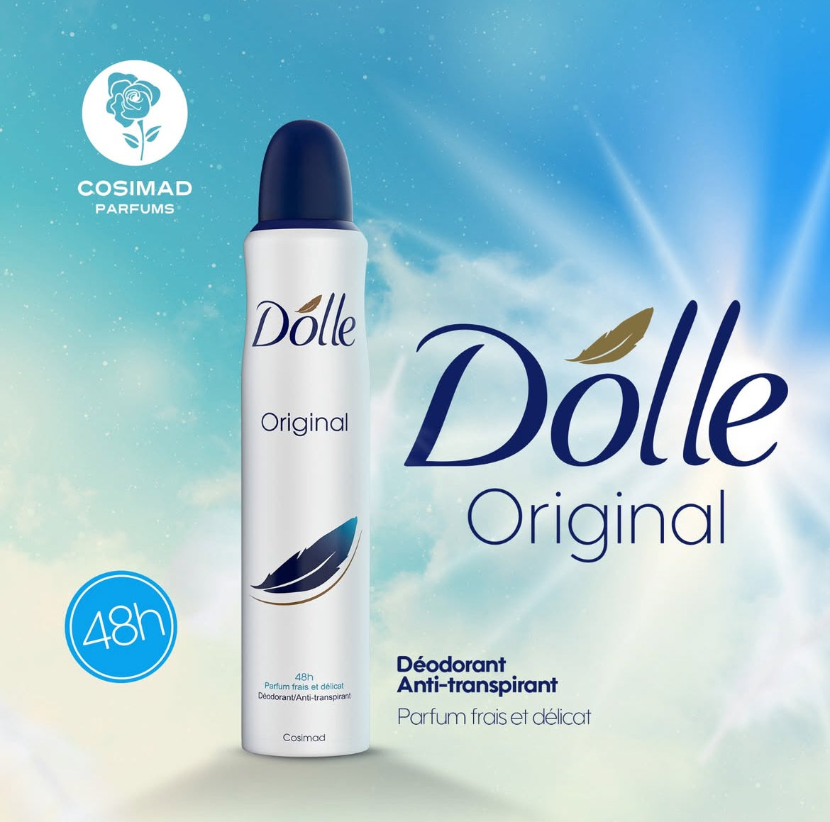 مزيل العرق الأصلي من دوللي برائحة منعشة لطيفة تدوم 48 ساعة