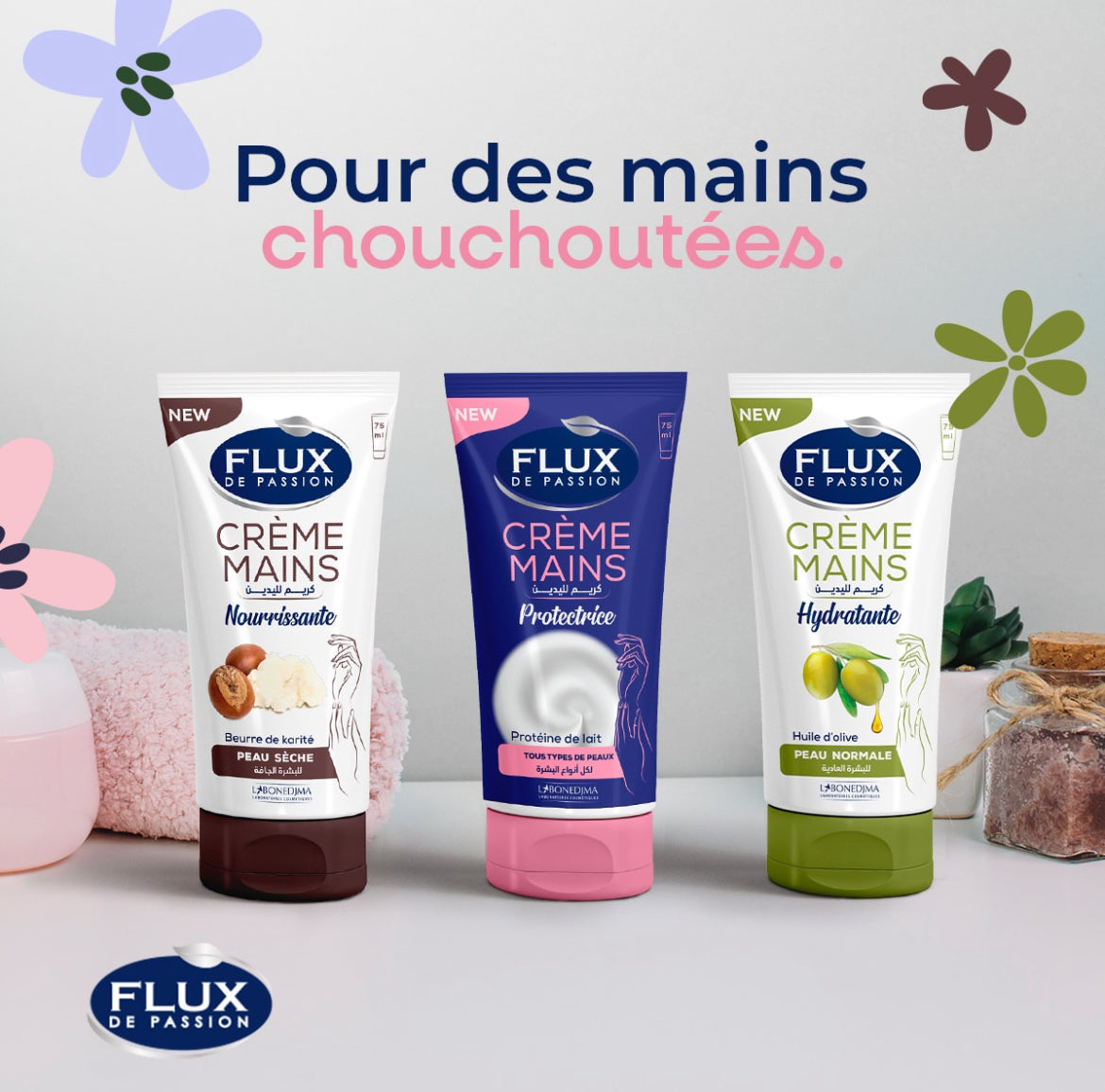 Flux de Passion Crème Mains à l'Huile d'Olive pour Peau Normale