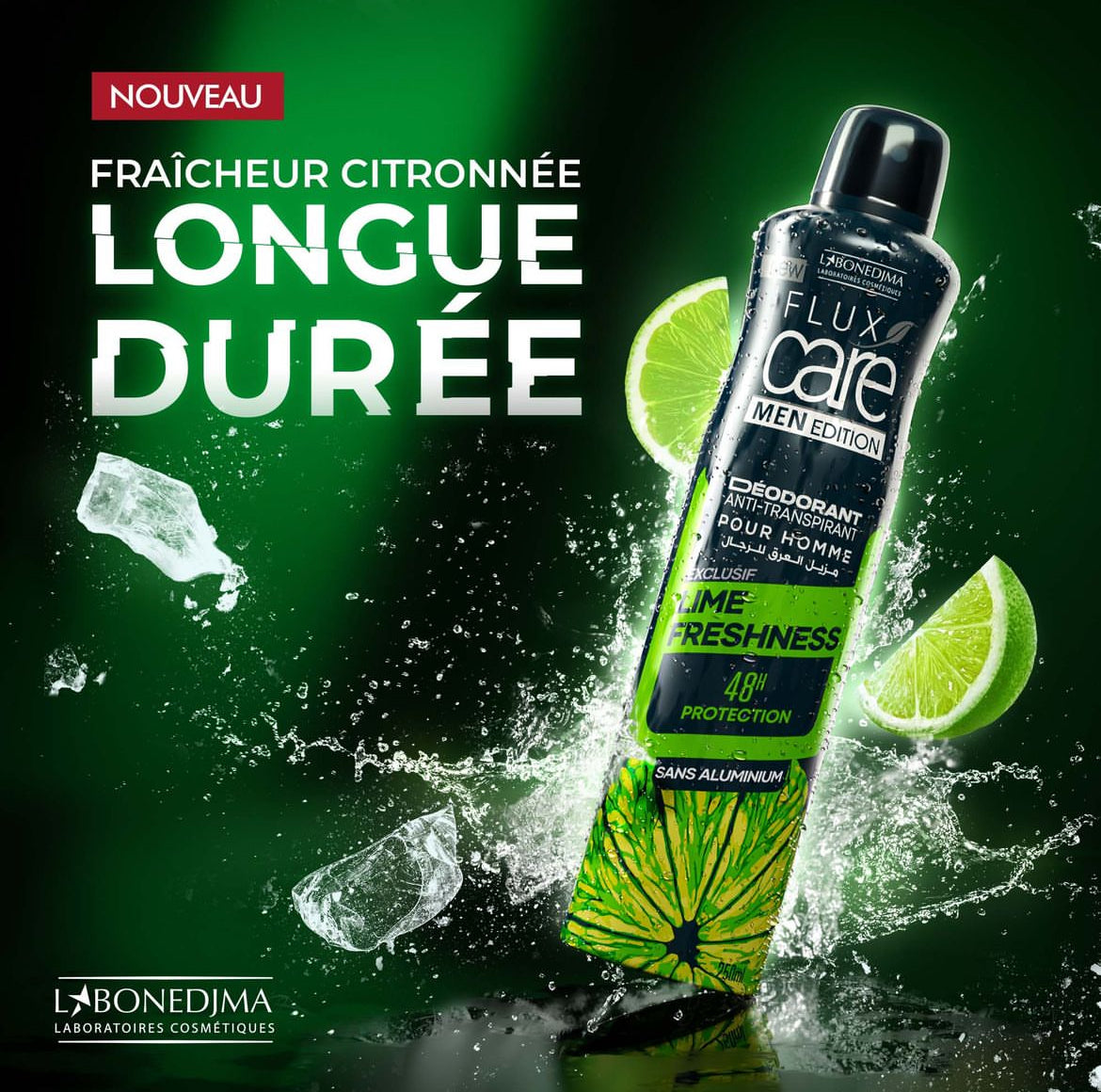 مزيل عرق فلوكس كير للرجال برائحة الليمون المنعشة يدوم 48 ساعة