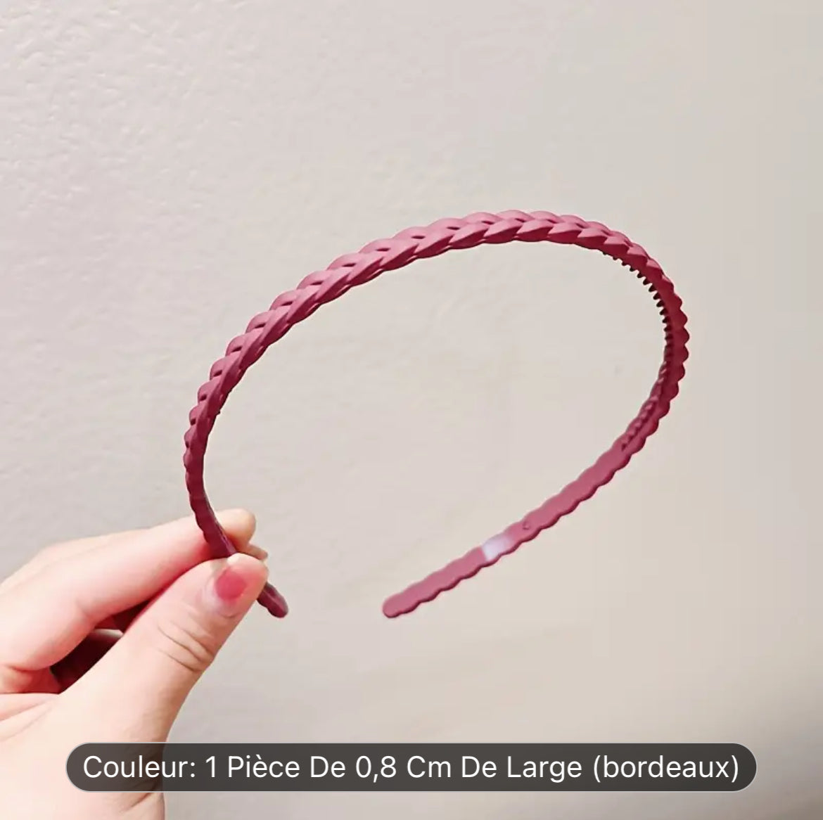 عصابة رأس مضفرة غير قابلة للانزلاق بتصميم بسيط، قطعة واحدة