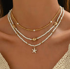 Collier Élégance Marine En Perles