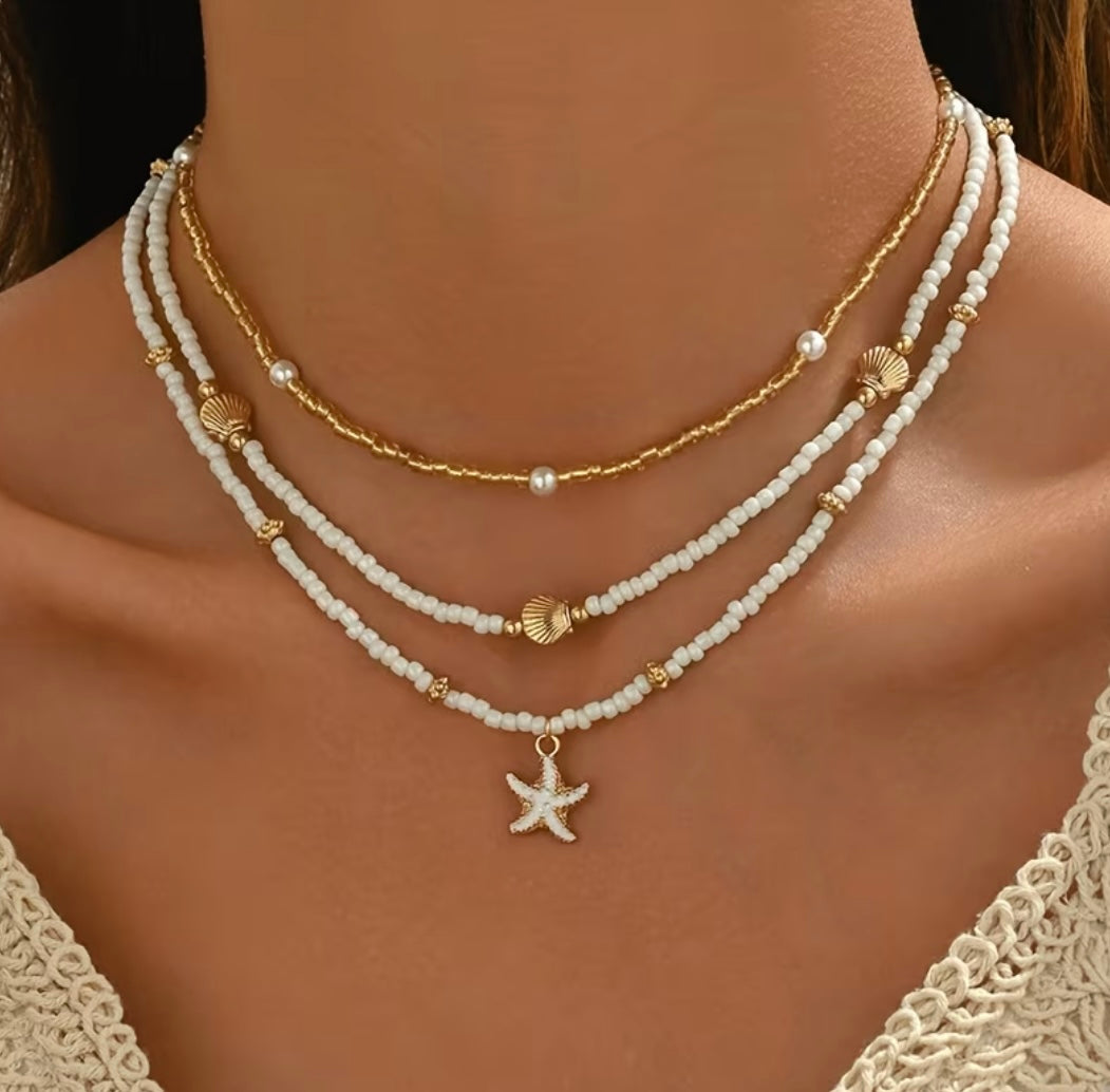 Collier Élégance Marine En Perles