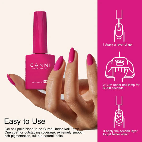 Canni Vernis À Ongles Cc1 Gel Semi-Permanent 24 Couleurs Soak Off Color Uv & Led Gel Polish